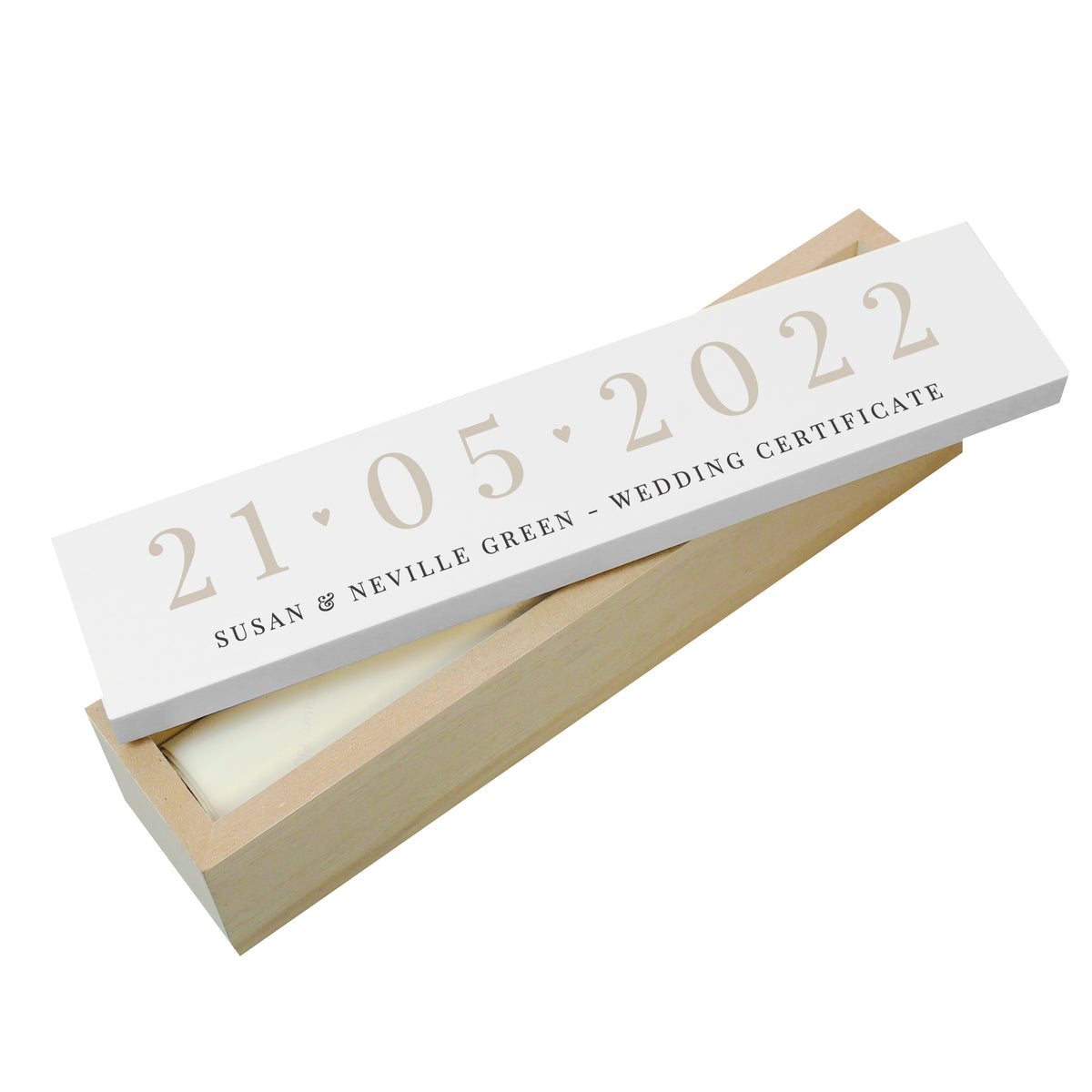 Personalised Special Date Wooden Certificate Holder | A Beautiful Way to Protect Precious Memories - Artfully Curated Creations and identify whats in the image