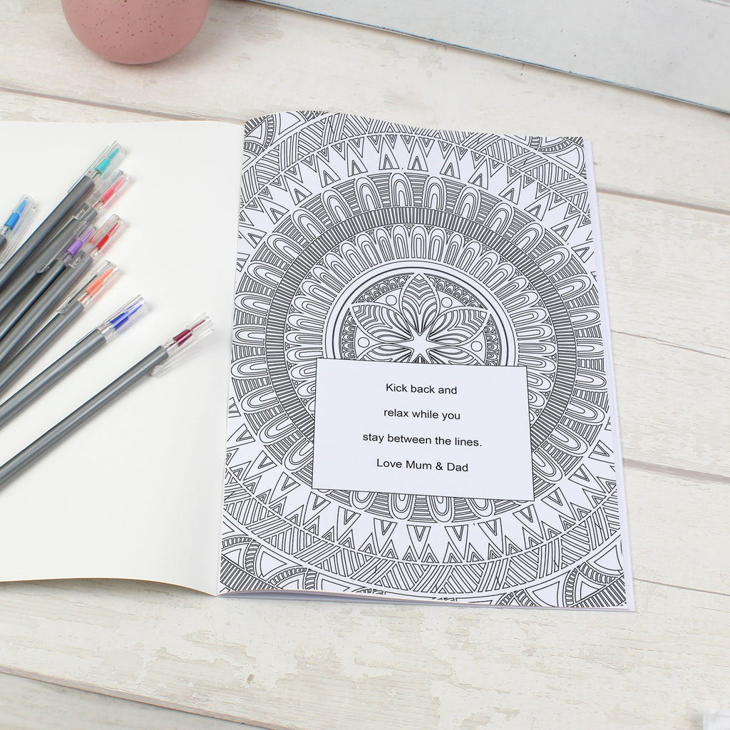 Personalised Mandala Zen Colouring Book | Relaxing Mindful Meditation Gift for Adults