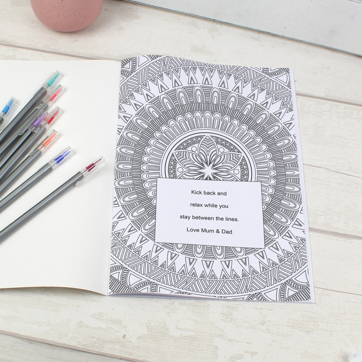 Personalised Mandala Zen Colouring Book | Relaxing Mindful Meditation Gift for Adults - Artfully Curated Creations and identify whats in the image