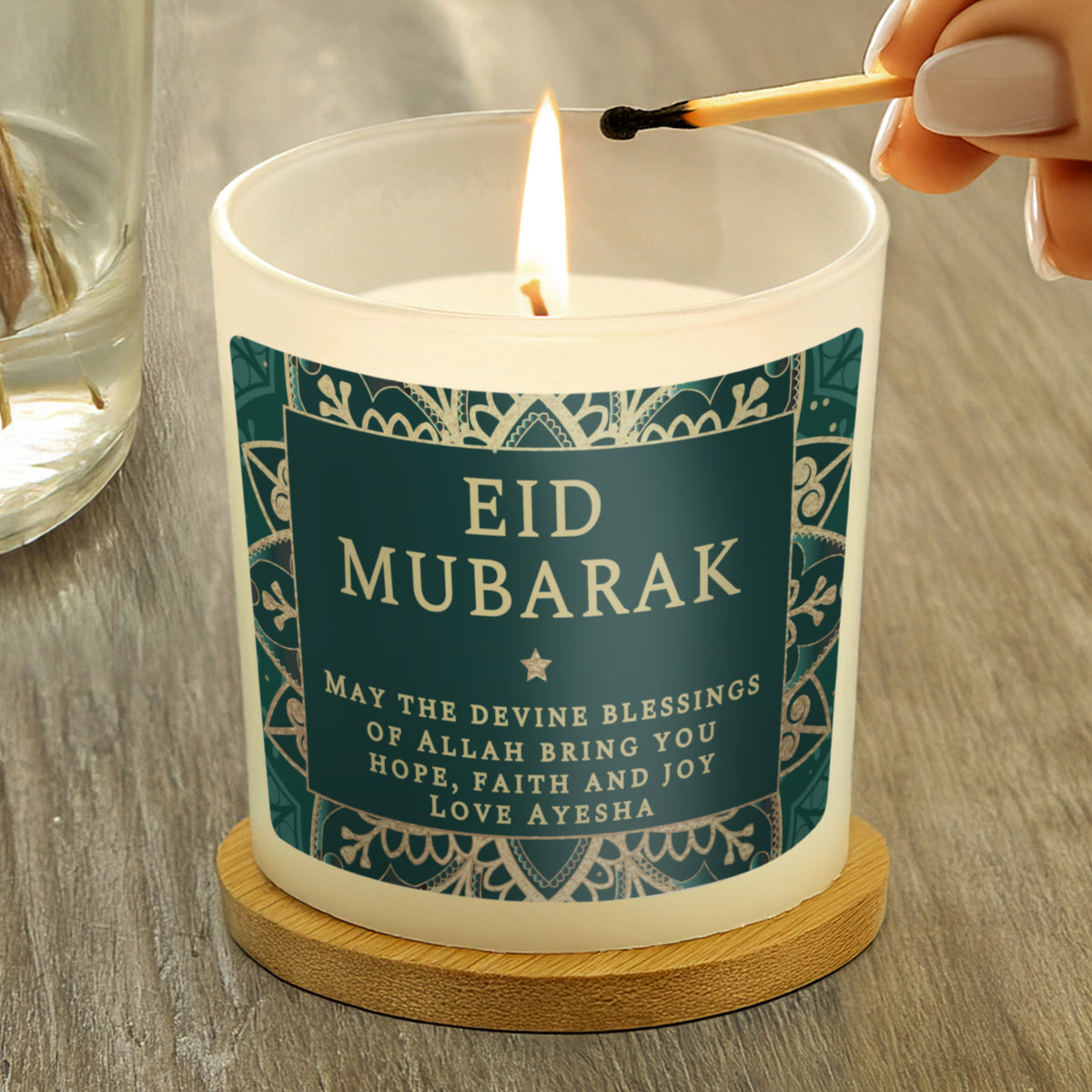 Personalised Vanilla Jar Candle | Ramadan & Eid Gift - Artfully Curated Creations and identify whats in the image