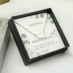 Personalised Disc Necklace|  Engraved Gift Box for Bridesmaids, Weddings & Special Occasions