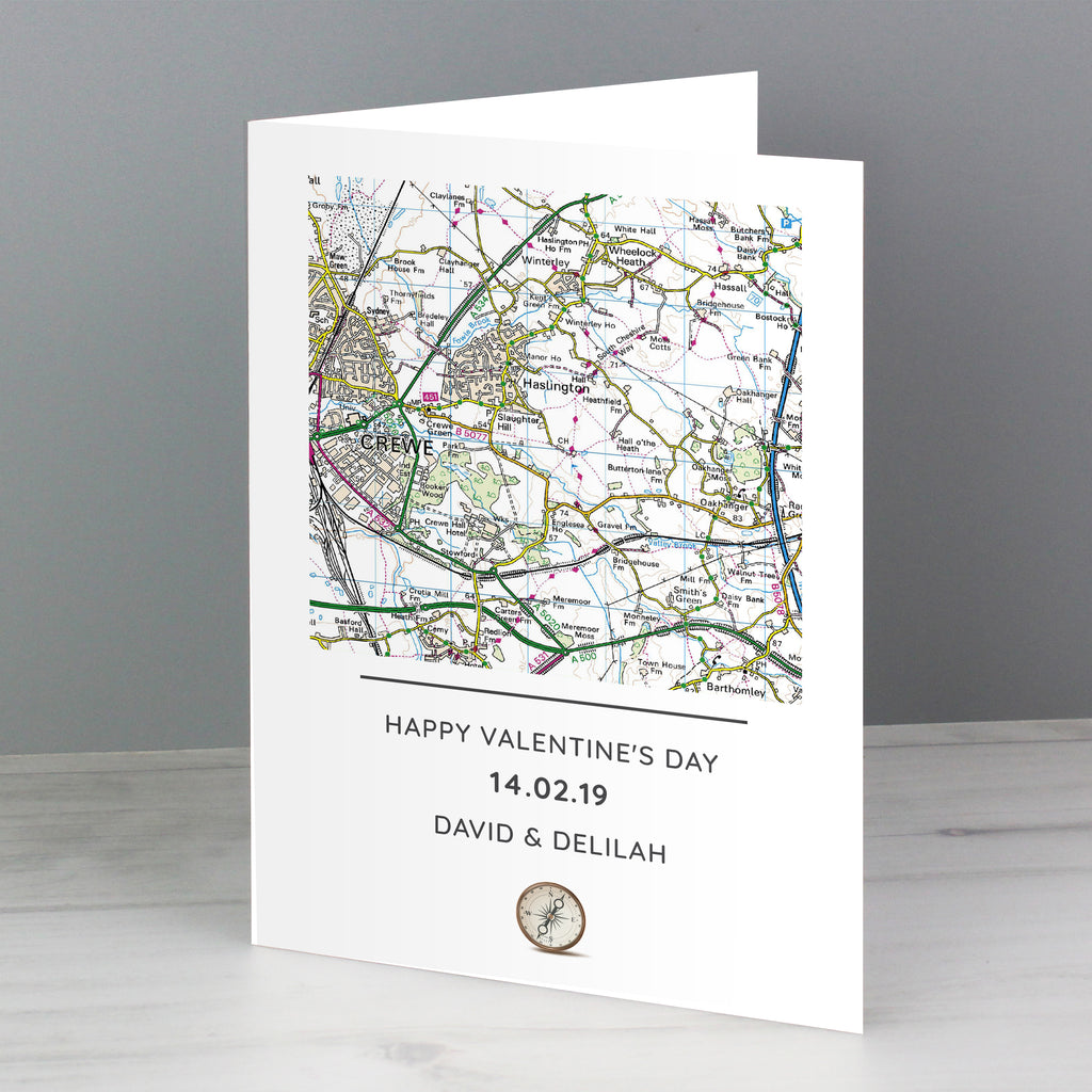 Personalised Present Day Map Message Card | A Unique Way to Celebrate Any Occasion