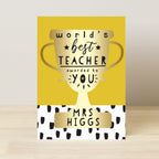 Personalised ‘World’s Best Teacher’ Greeting Card | A Thoughtful Way to Say Thank You