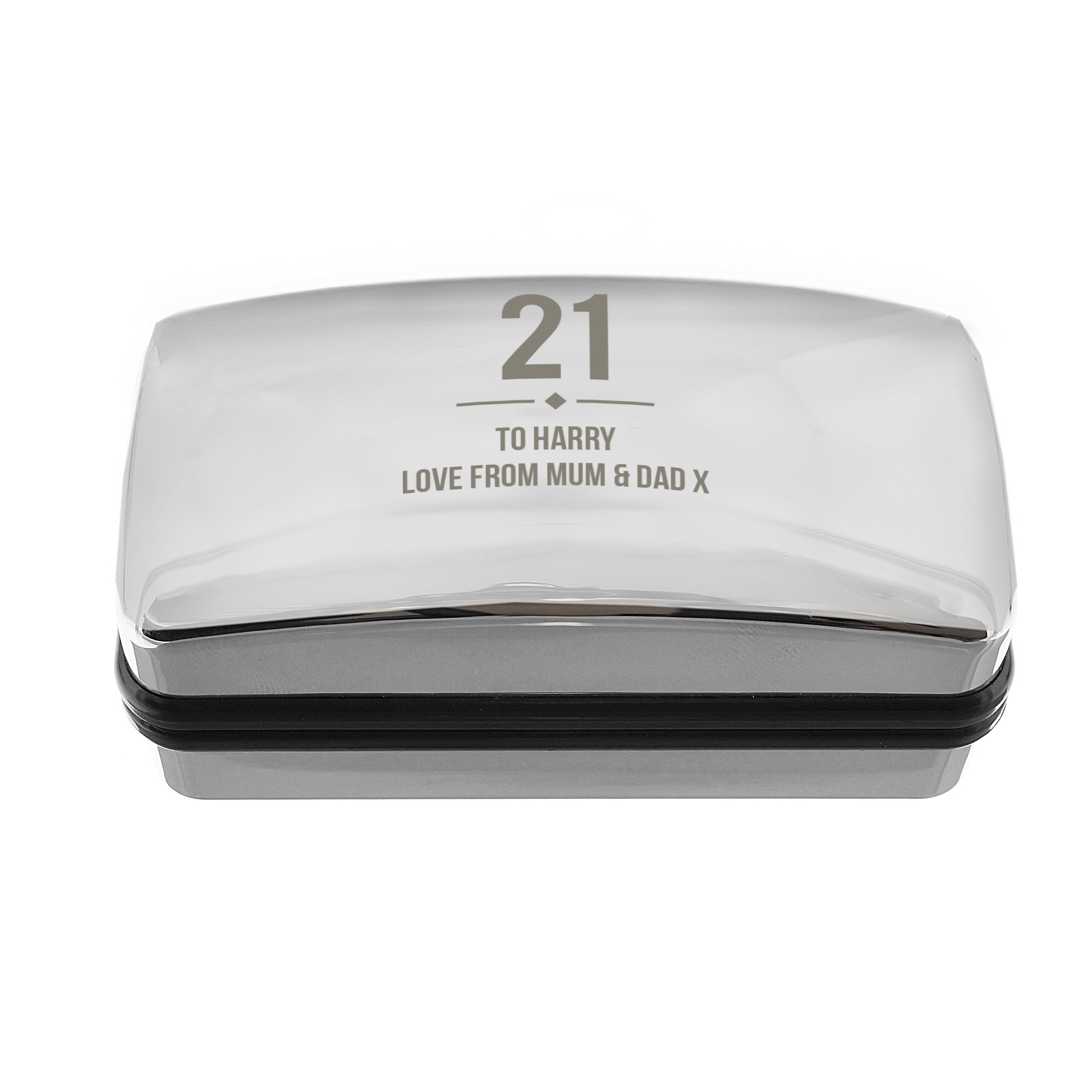 Personalised Age Cufflink Box | Engraved Chrome Keepsake for Birthdays, Weddings & Father’s Day