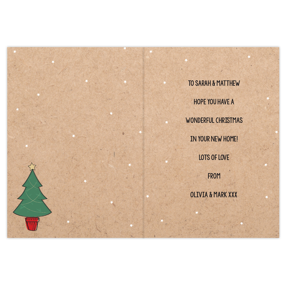 Personalised 1st Christmas in Your New Home Card | A Beautiful Way to Celebrate a Special Milestone - Artfully Curated Creations and identify whats in the image
