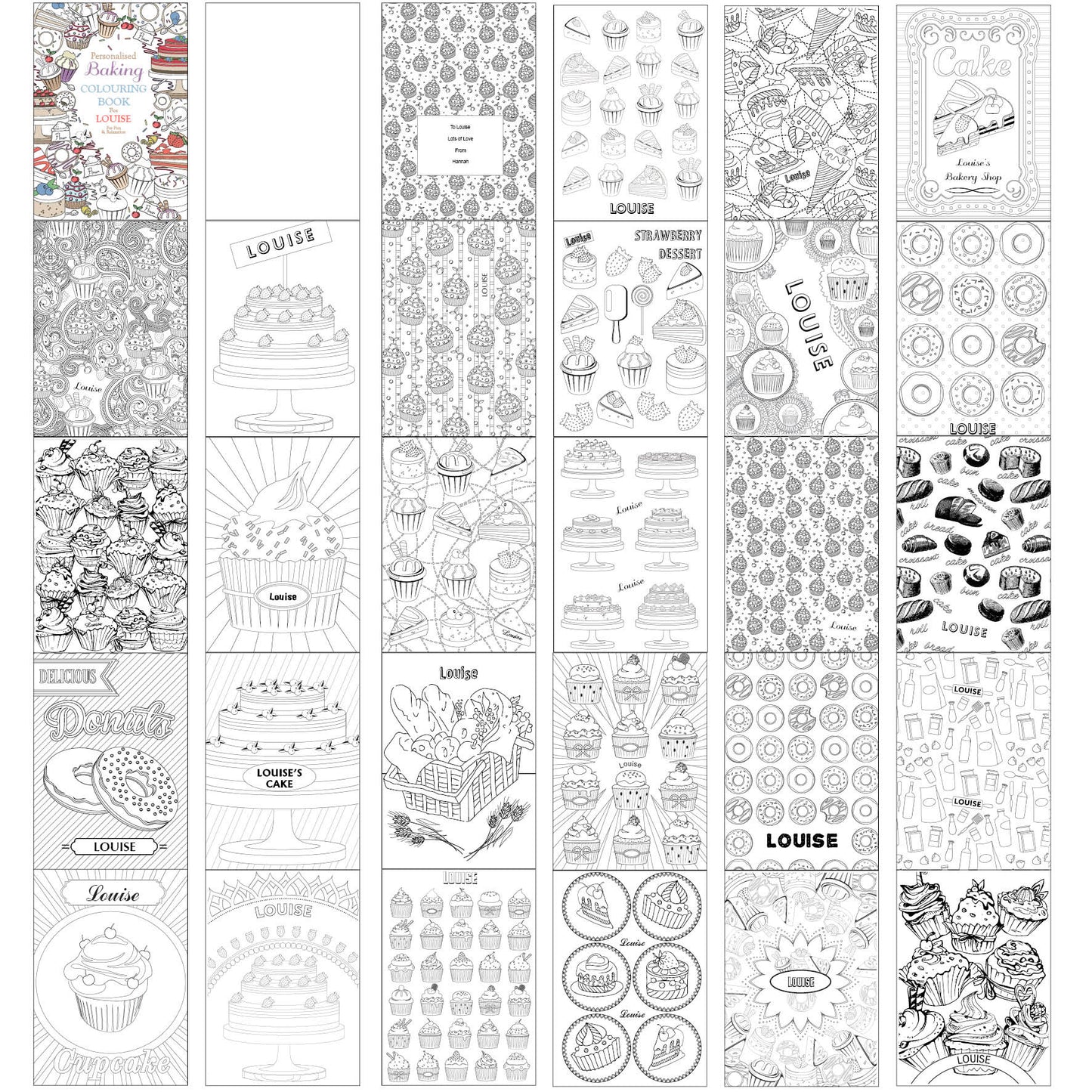 Personalised Baking Zen Colouring Book | Relaxing Mindful Meditation Gift for Adults | Fun Creative Gift for Baking Enthusiasts & Cake Lovers - Artfully Curated Creations and identify whats in the image