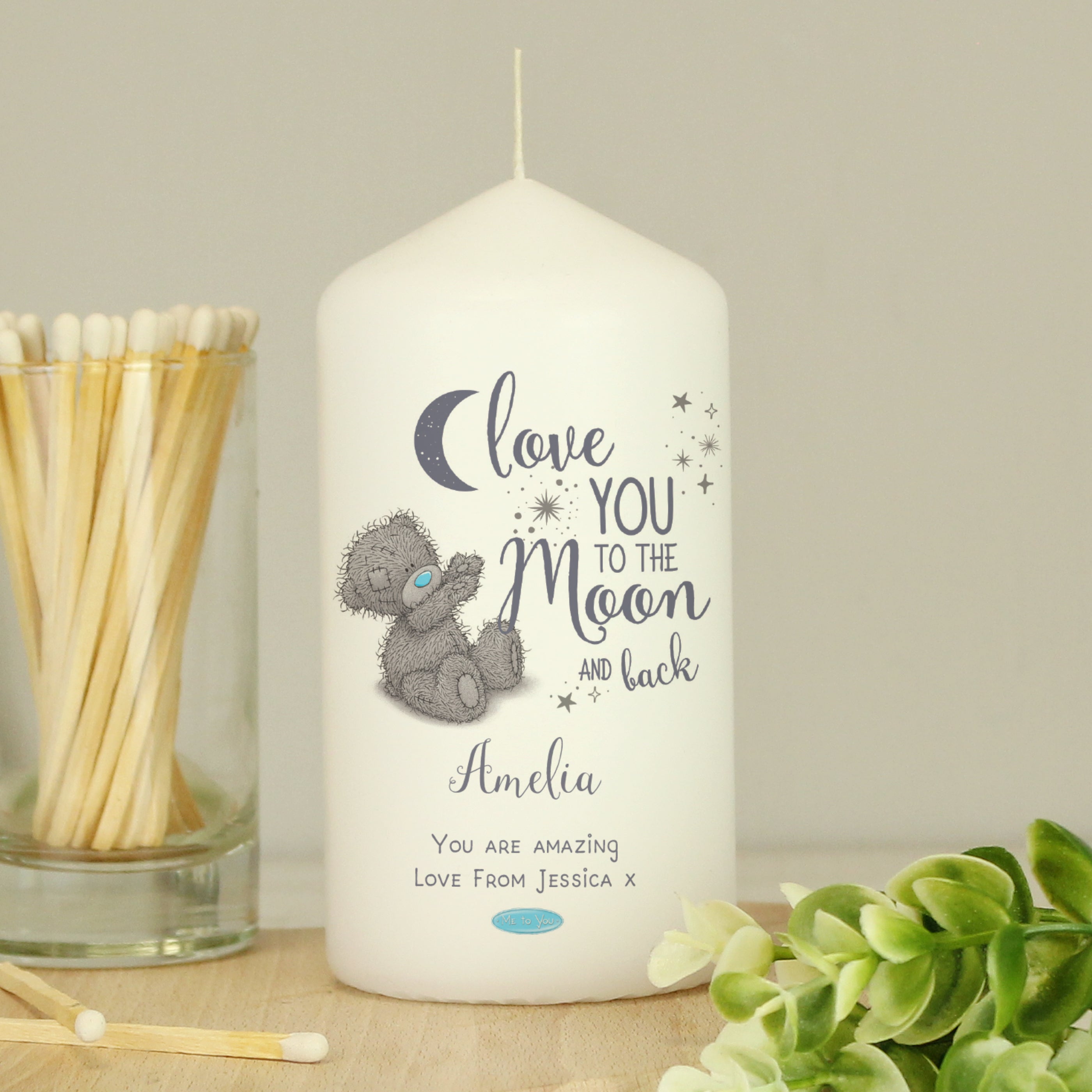 Me to You ‘Love You to the Moon and Back’ Personalised Pillar Candle