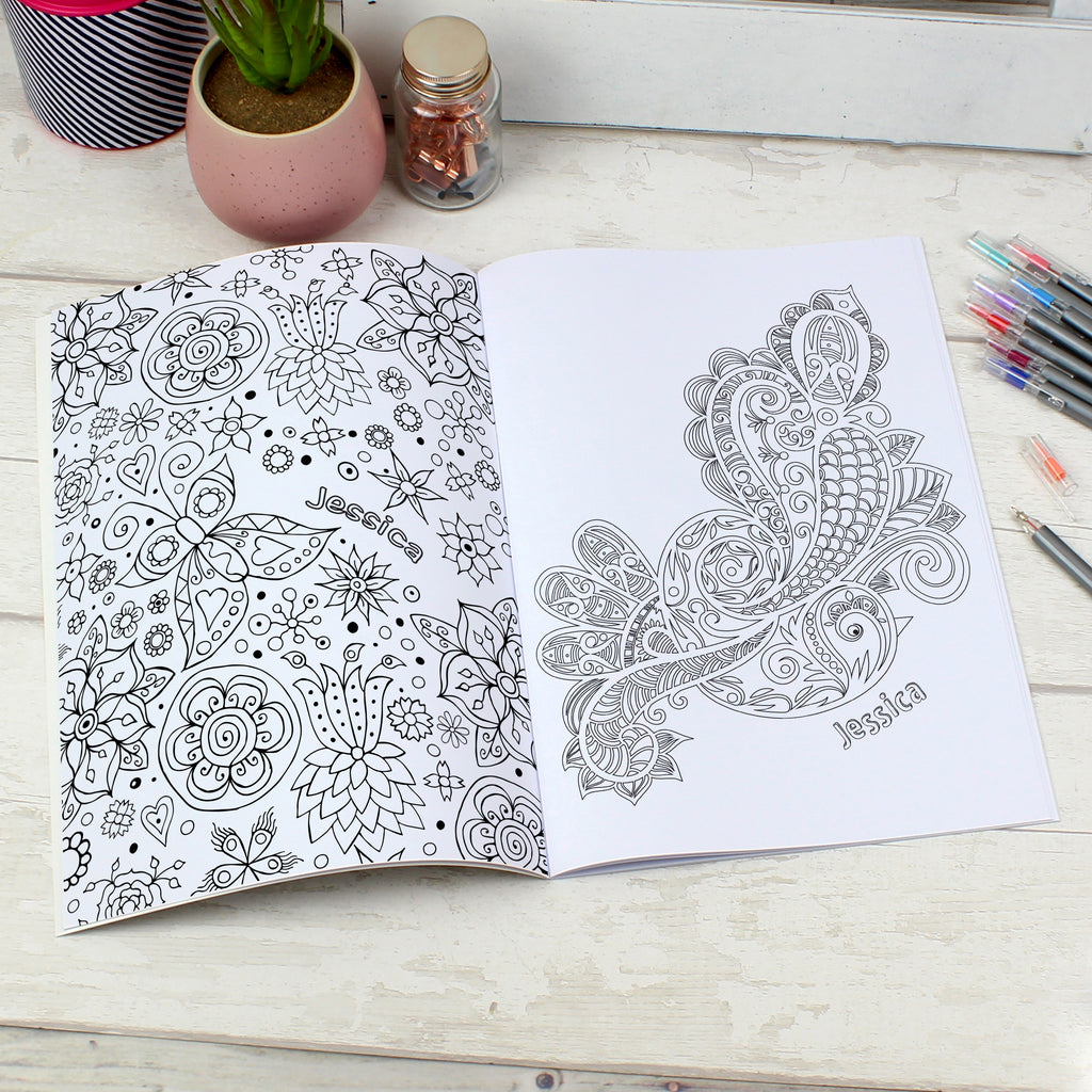 Personalised Botanical Zen Colouring Book | Relaxing Mindful Meditation Gift for Adults | Floral Gift For Nature Lovers
