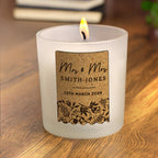 Personalised Wedding Cork Label Vanilla Candle |  Custom Keepsake Gift for Newlyweds