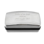 Personalised Silver Cufflink Box | Engraved Keepsake Gift for Weddings, Birthdays & Father’s Day