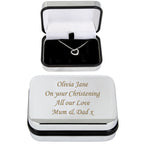 Personalised Sterling Silver Heart Necklace | Engraved Gift Box for Birthdays, Weddings & Mother’s Day