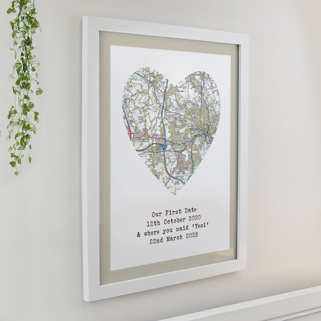 Personalised Present Day Map Framed Print | A Meaningful Gift for Any Occasion