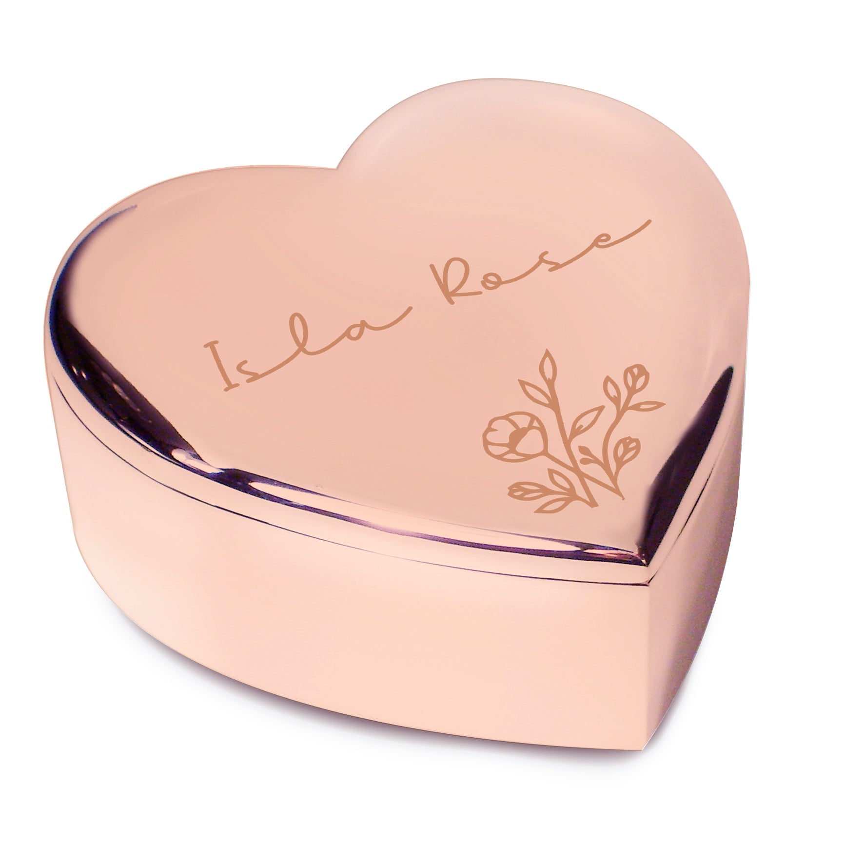 Personalised Rose Gold Heart Trinket Box | A Beautiful Keepsake for Someone Special