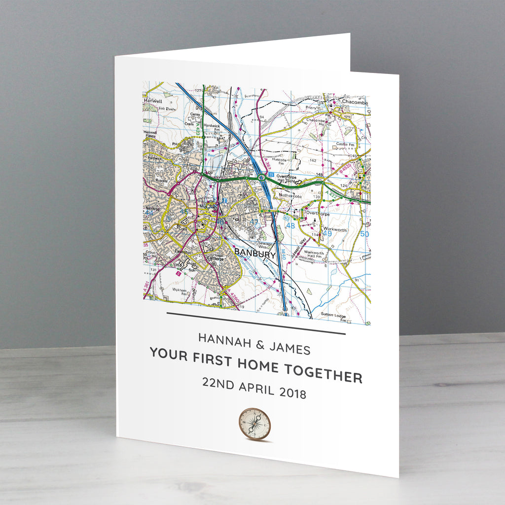 Personalised Present Day Map Message Card | A Unique Way to Celebrate Any Occasion