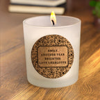 Personalised Floral Vanilla Scented Jar Candle | Custom Cork Label Gift