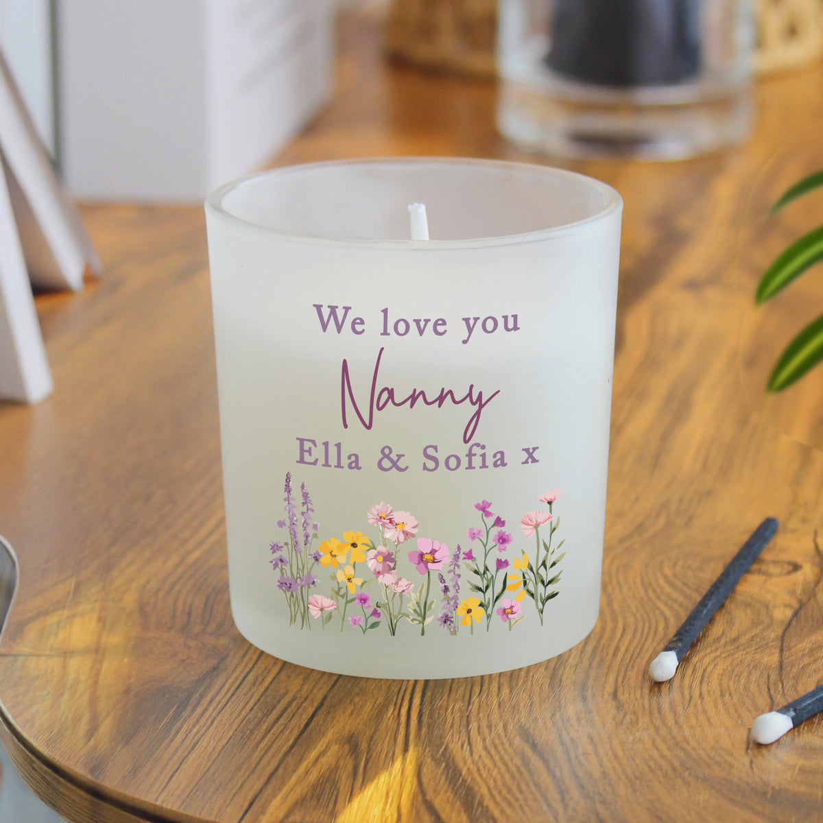 Personalised Wild Flower Jar Candle | Custom Message Gift for Any Occasion - Artfully Curated Creations and identify whats in the image