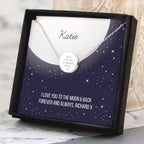 Personalised Silver Tone Necklace | Engraved Pendant & Keepsake Sentiment Card Gift Box
