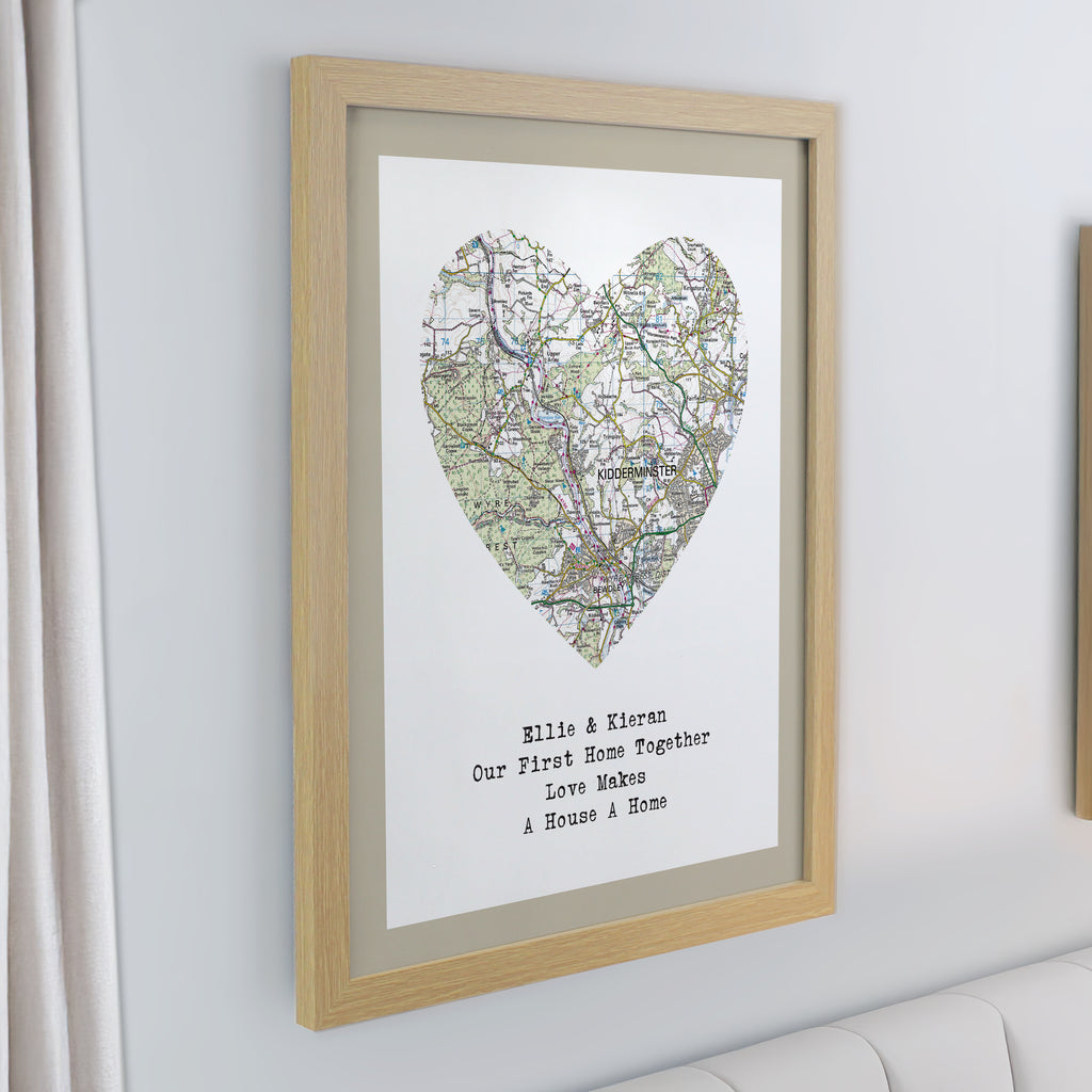 Personalised Present Day Map Framed Print | A Meaningful Gift for Any Occasion