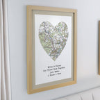 Personalised Present Day Map Framed Print | A Meaningful Gift for Any Occasion