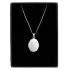 Personalised Sterling Silver Oval Locket | Engraved 5‑Line Message & Photo Keepsake Gift Box