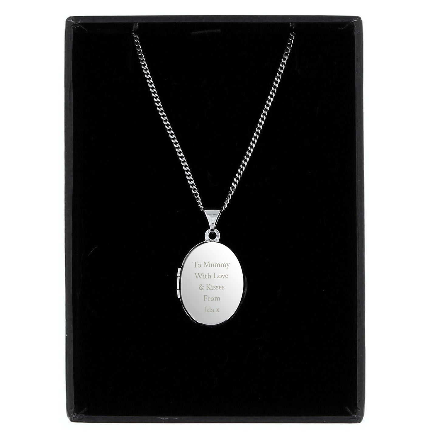 Personalised Sterling Silver Oval Locket | Engraved 5‑Line Message & Photo Keepsake Gift Box - Artfully Curated Creations and identify whats in the image