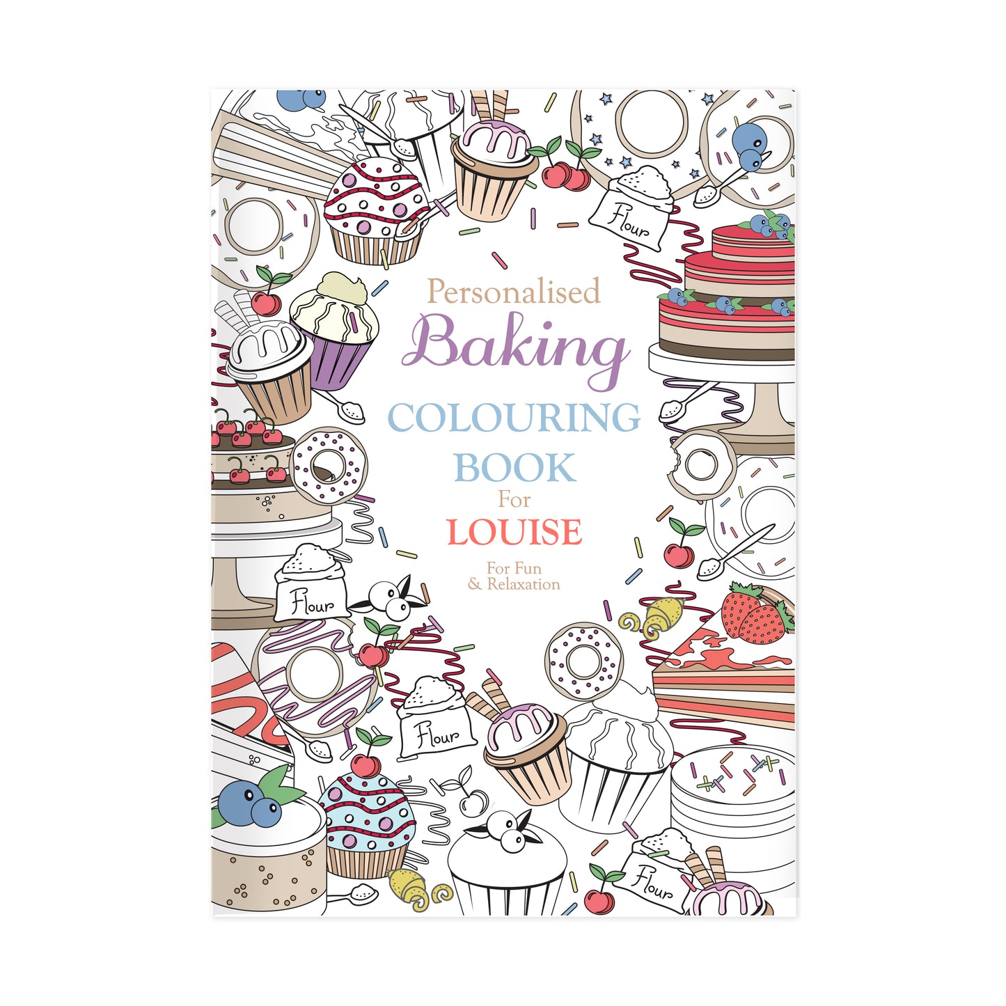 Personalised Baking Zen Colouring Book | Relaxing Mindful Meditation Gift for Adults | Fun Creative Gift for Baking Enthusiasts & Cake Lovers - Artfully Curated Creations and identify whats in the image