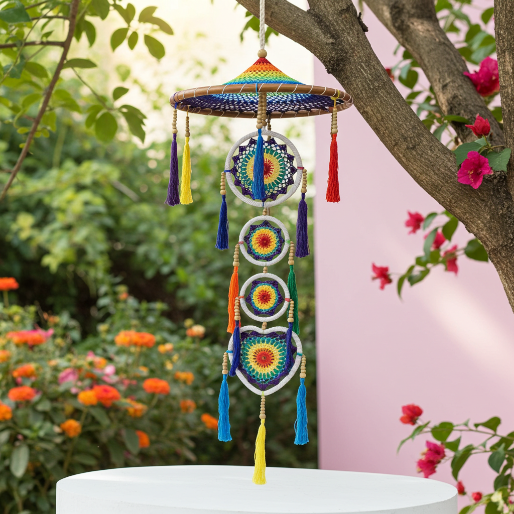 Large Vivid Rainbow Dream Catcher