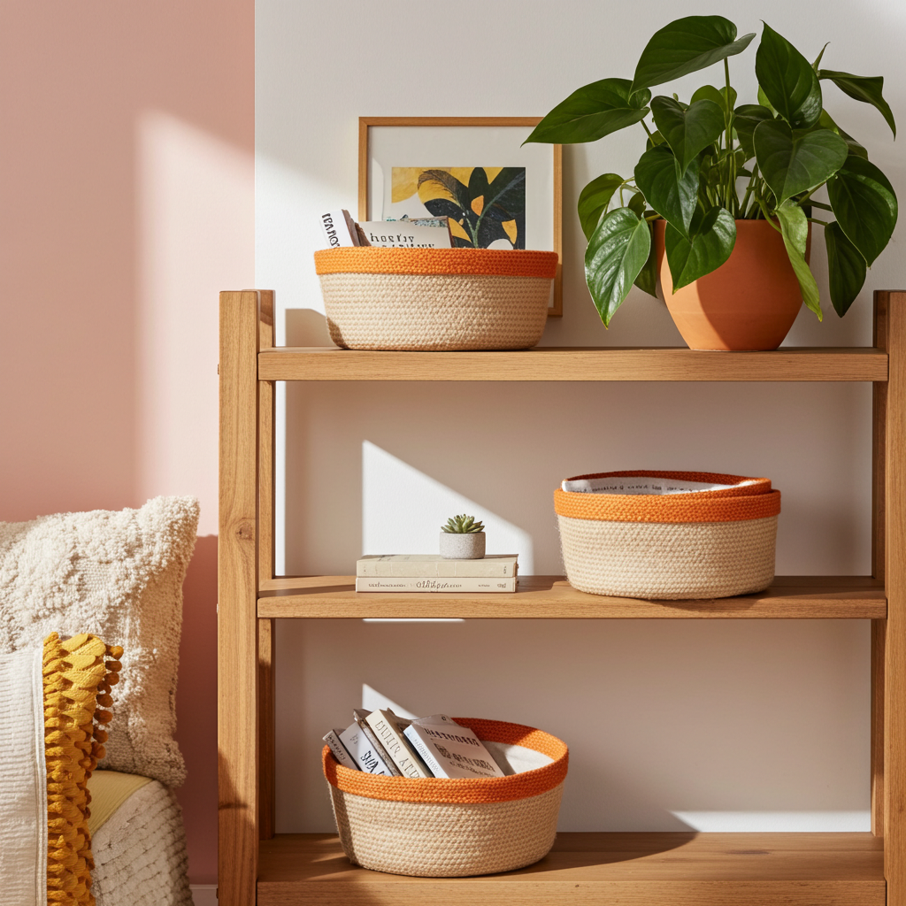 Set Of 3 Natural Jute Baskets - Artfully Curated Creations and identify whats in the image