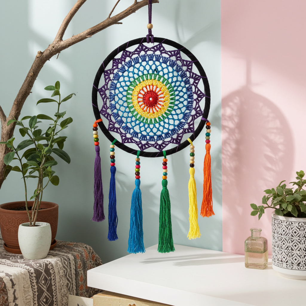 Small Pastel Rainbow Dream Catcher