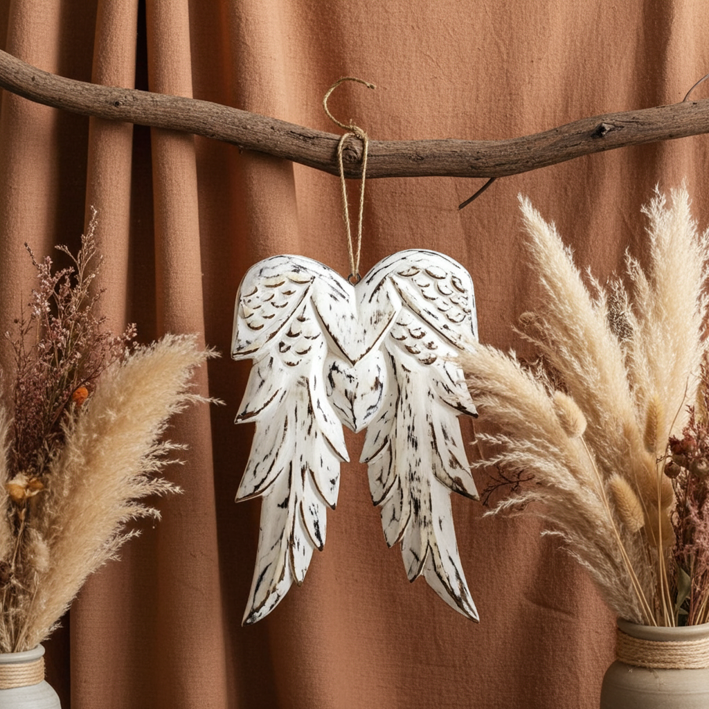 Hand Crafted 31cm Double Angel Wing - Artfully Curated Creations and identify whats in the image