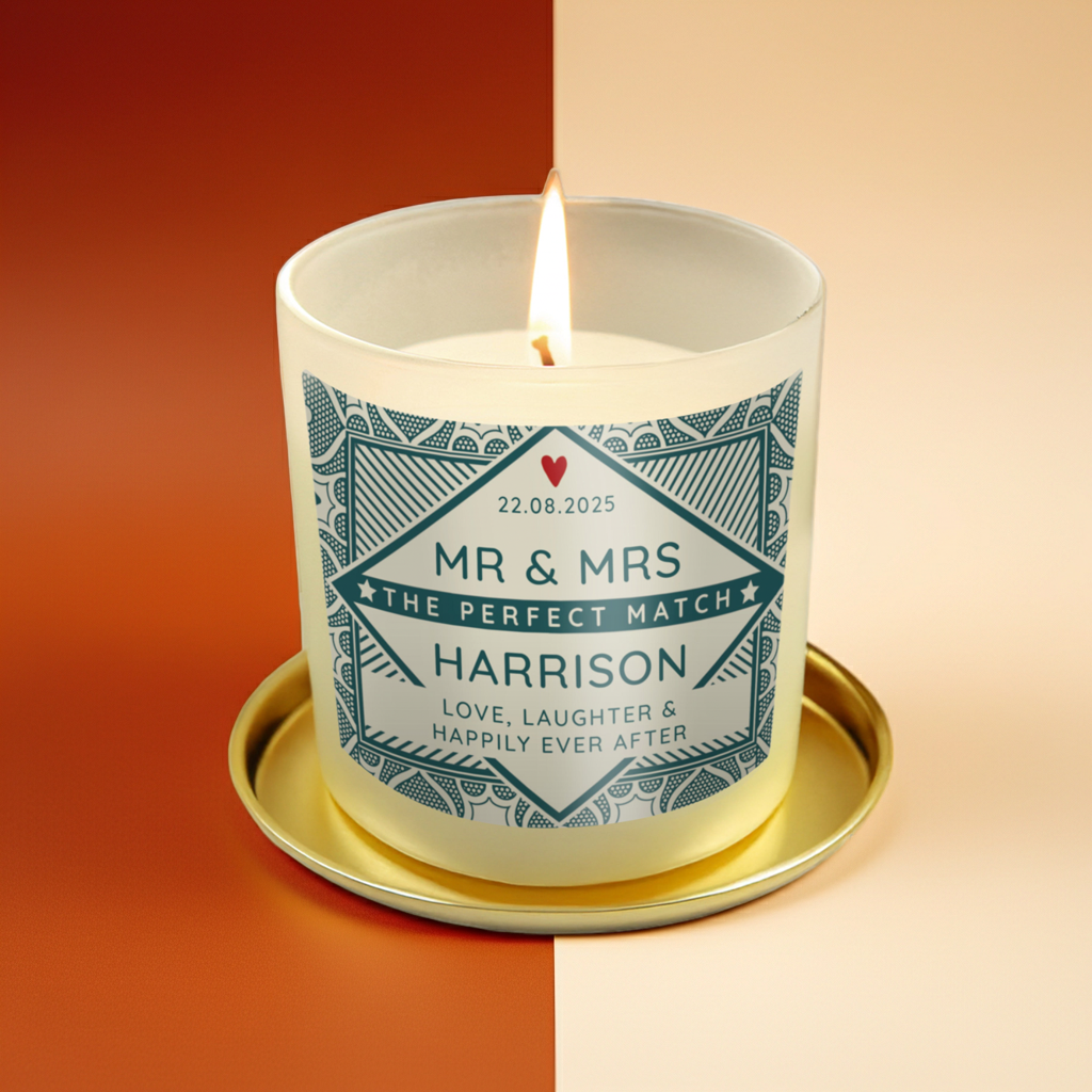 Personalised ‘The Perfect Match’ Vanilla Jar Candle | A Romantic Valentine’s Gift