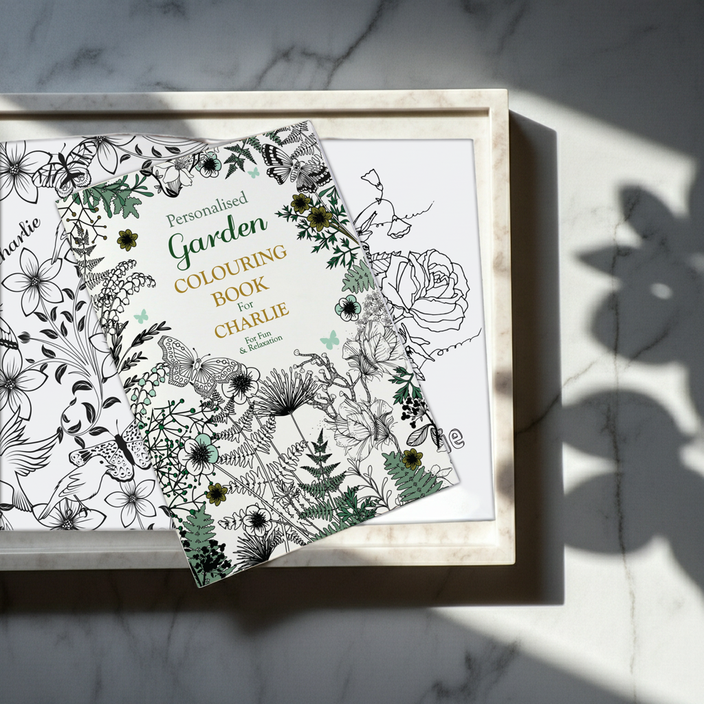 Personalised Gardening Zen Colouring Book | Relaxing Mindful Meditation Gift for Adults - Artfully Curated Creations and identify whats in the image