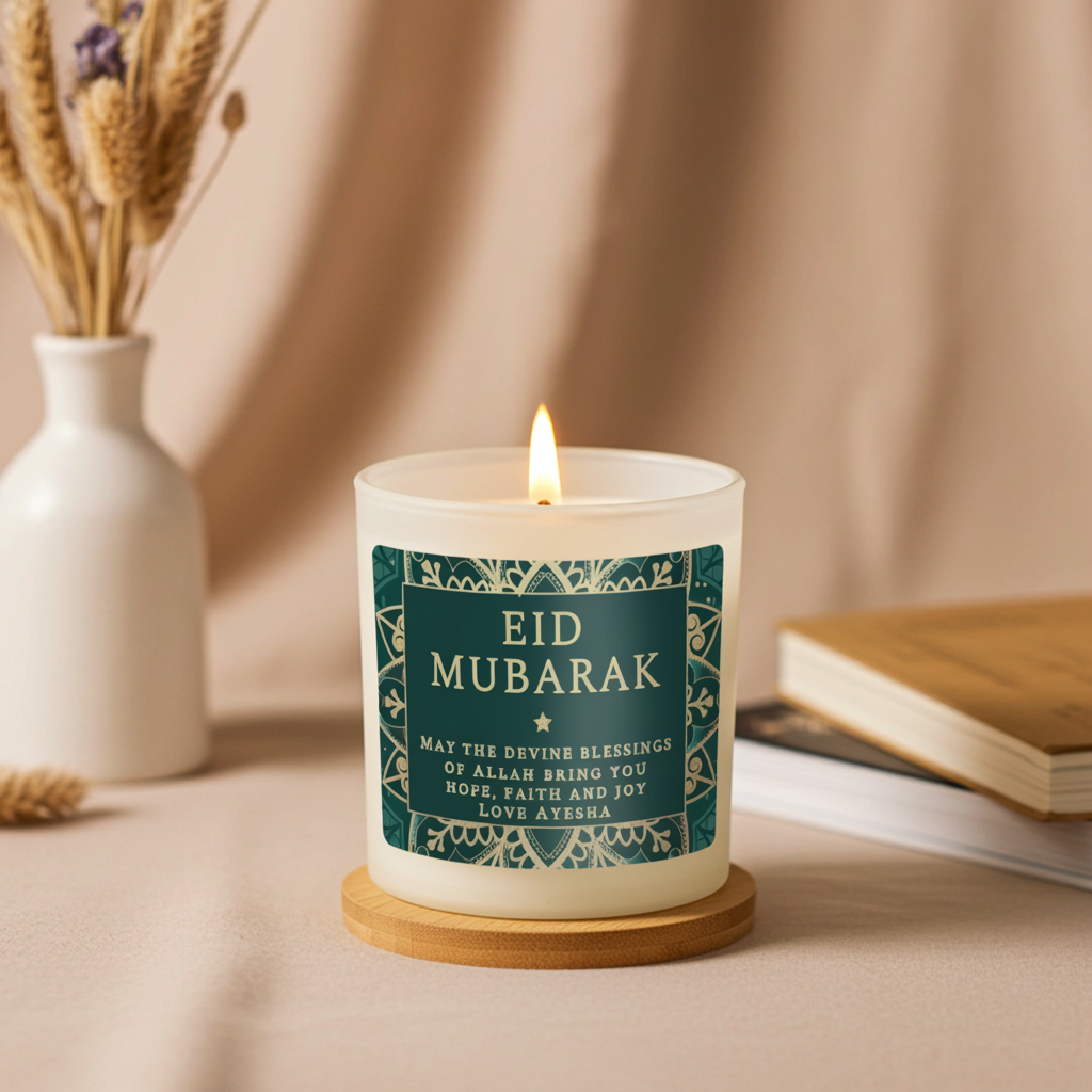 Personalised Vanilla Jar Candle | Ramadan & Eid Gift - Artfully Curated Creations and identify whats in the image