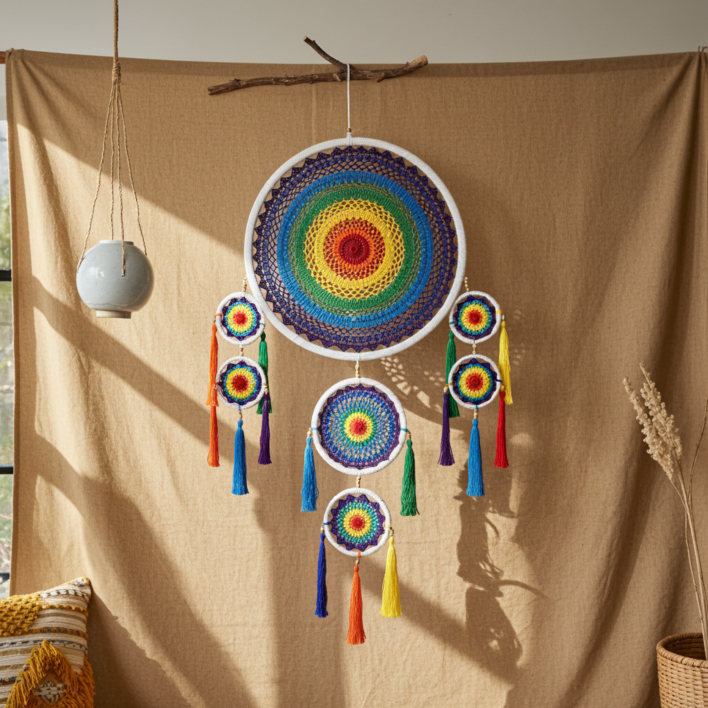 Extra Large Vivid Rainbow Dream Catcher