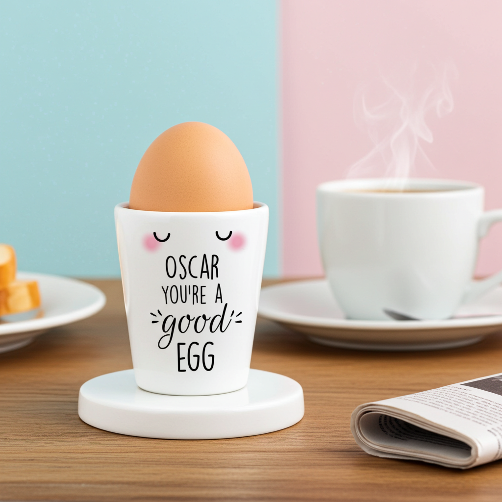 Personalised “You’re a Good Egg” Ceramic Egg Cup | A Cute Easter Breakfast Treat