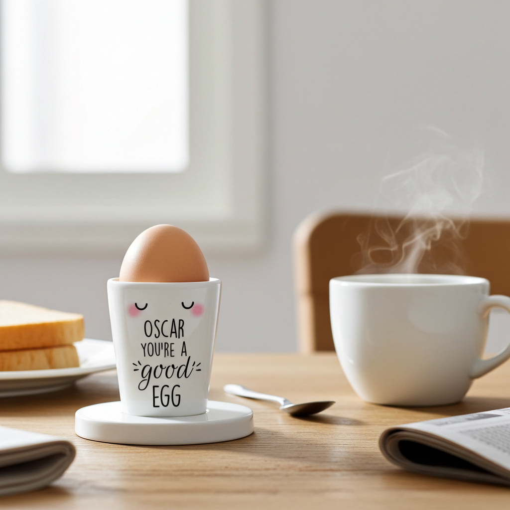 Personalised “You’re a Good Egg” Ceramic Egg Cup | A Cute Easter Breakfast Treat