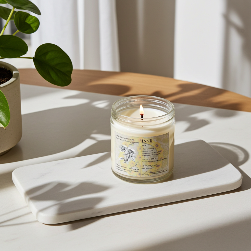 The Definition of you birth flower customisable scented artwork candle transparent jar with lid | Handmade | A personal gift