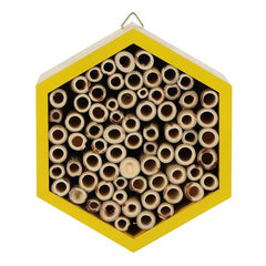 Wooden Bee Hotel Garden Insect House for Solitary Bees Eco Friendly Pollinator Habitat