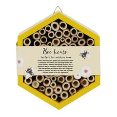 Wooden Bee Hotel Garden Insect House for Solitary Bees Eco Friendly Pollinator Habitat