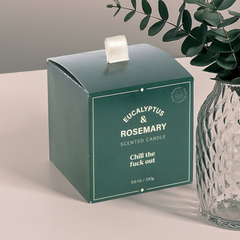 Sweary Candle Eucalyptus & Rosemary Scented Funny Self-Care Gift for Stressed Adults, Chill Out Aromatherapy Jar