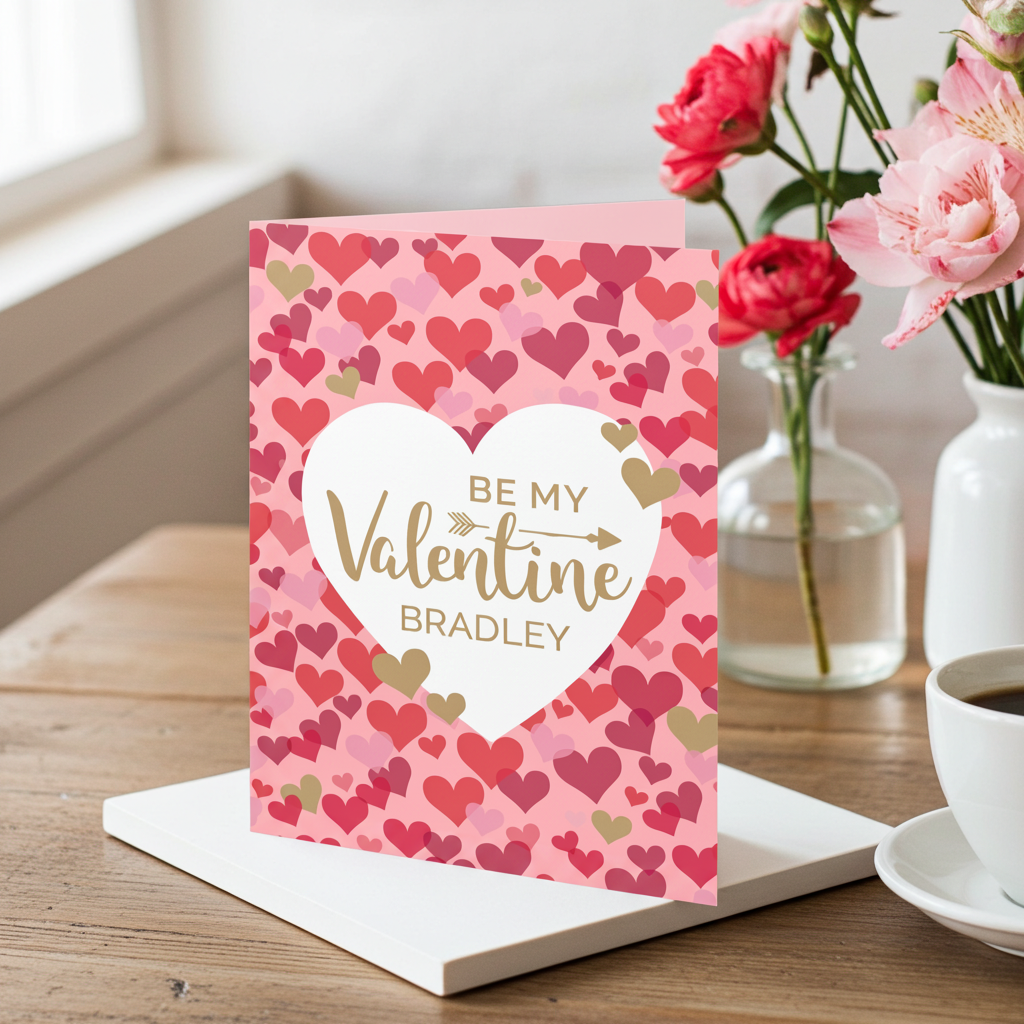 Personalised “Be My Valentine” Confetti Hearts Card | A Gorgeous Gift for Someone Special - Artfully Curated Creations and identify whats in the image