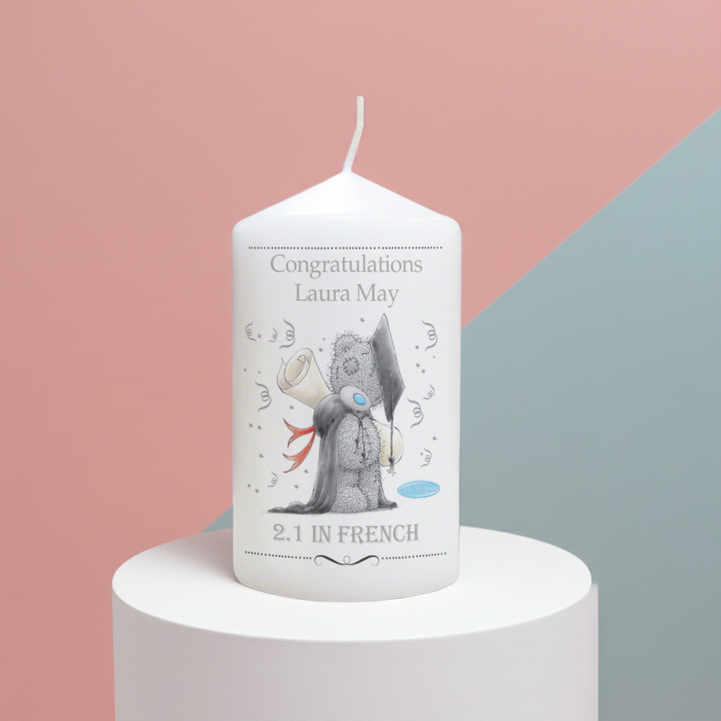 Me to You ‘Graduation’ Personalised Pillar Candle | A Thoughtful Well Done Gift