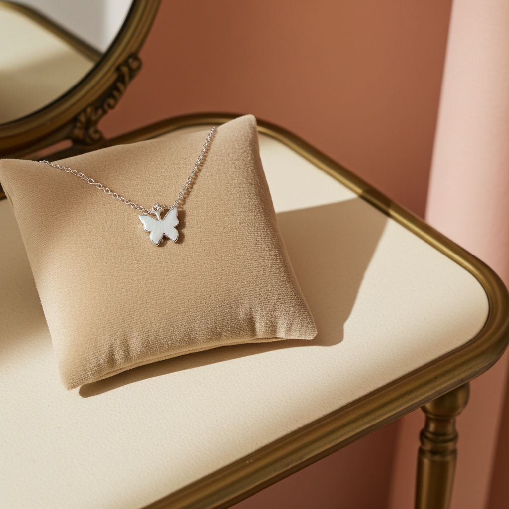 Personalised Butterfly Necklace | Engraved Sentiment Card & Gift Box for Any Occasion - Artfully Curated Creations and identify whats in the image