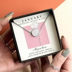 Personalised Birth Flower Necklace And Box | A personal gift