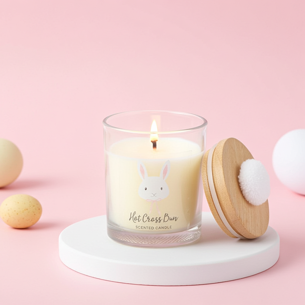 Hot Cross Bun Candle