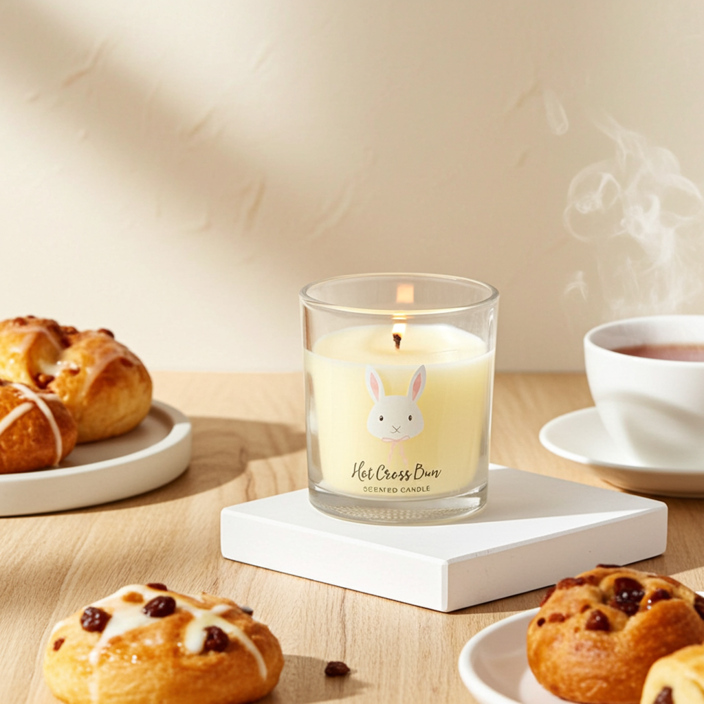 Hot Cross Bun Candle