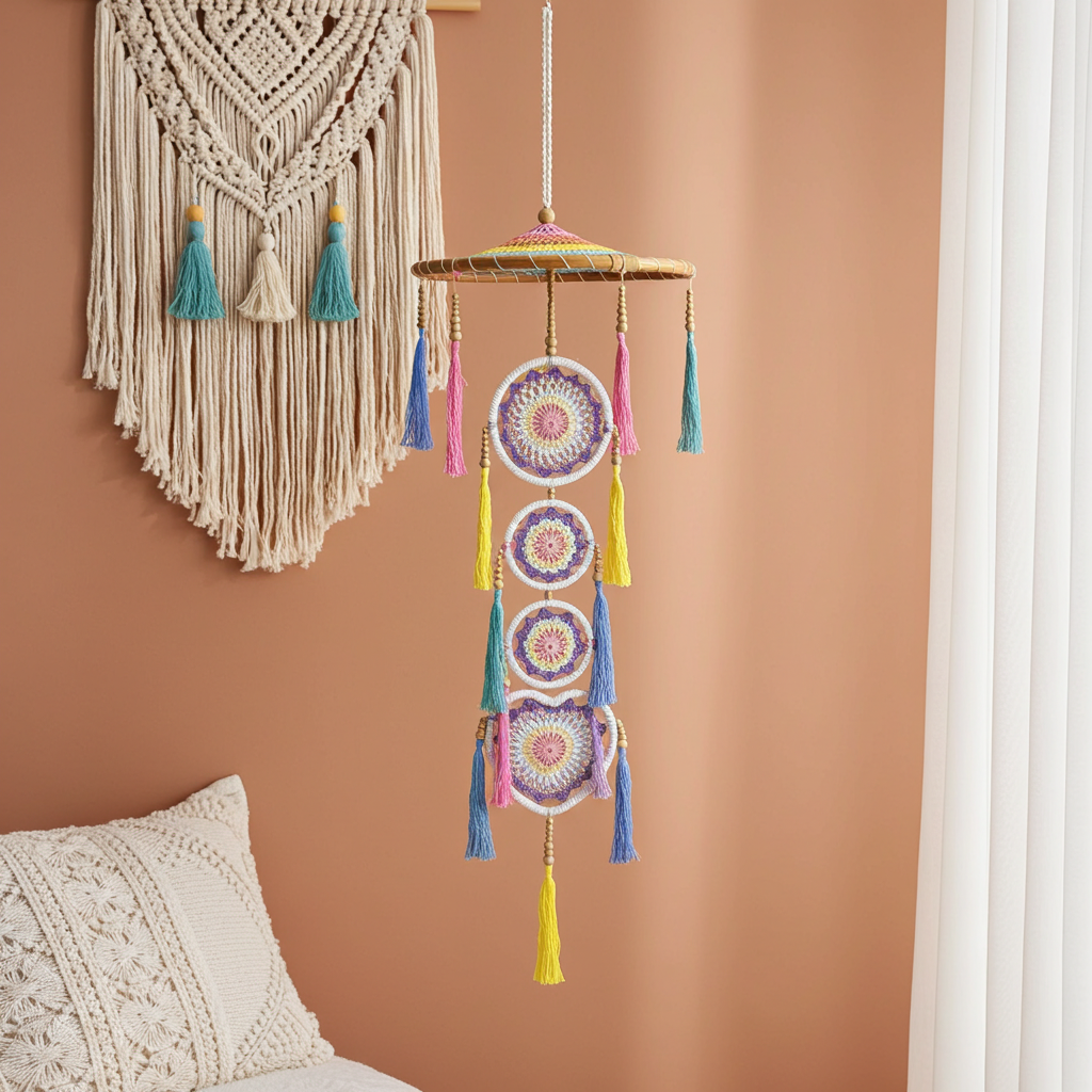 Large Pastel Rainbow Dream Catcher