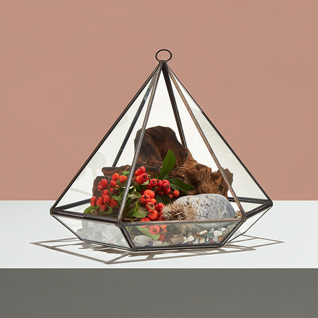 Glass Terrarium - Large Diamond