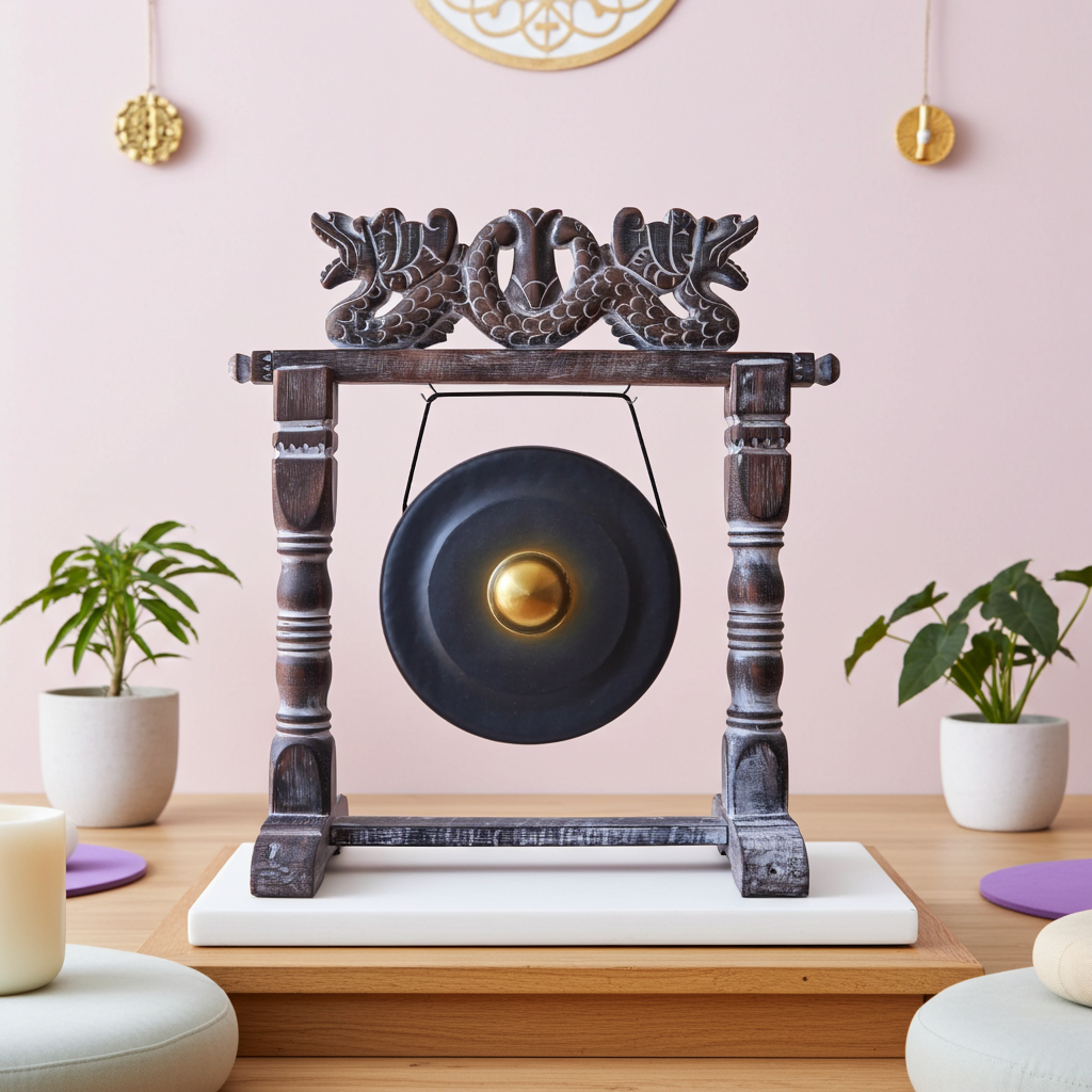 Antique Style Black Gong - Artfully Curated Creations and identify whats in the image