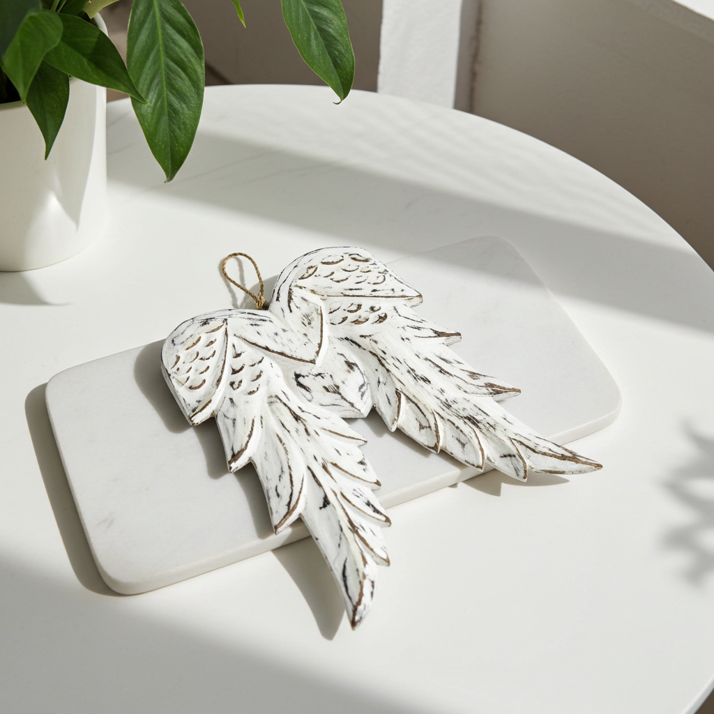 Hand Crafted 31cm Double Angel Wing - Artfully Curated Creations and identify whats in the image